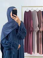 Elariah Women's Modest Maxi Kaftan Dress with Bow Detail & Pockets | Long Sleeve Islamic Abaya for Ramadan, Eid & Everyday Wear