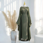 Elariah Shimmering Eid Kaftan Abaya – Extra Loose Fit Butterfly Sleeve Maxi Dress for Ramadan, Evening & Party Wear