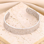 Bracelet manchette vintage irrégulier en or – Jonc ouvert en acier inoxydable pour femmes et hommes