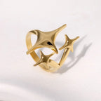 Elariah 14K Gold Plated Stainless Steel Geometric Cocktail Ring – Bold Statement Party Ring for Women