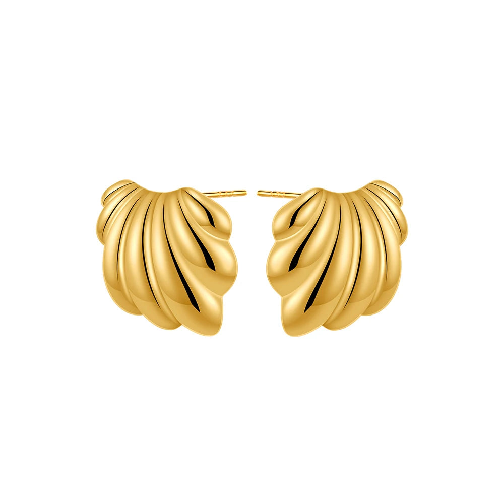 18K Gold Plated Stainless Steel Multilayer Circle Knot Drop Earrings for Women – Textured Statement Round Earrings