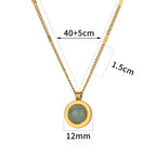 Sunflower Pendant Geometric Necklace – Stainless Steel Clavicle Chain for Women