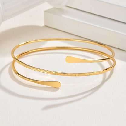 Minimalist Gold Plated Upper Arm Cuff Bracelet – Trendy Statement Armband Jewelry for Women
