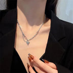 Creative Sweet Heart Pendant Necklace – Adjustable Clavicle Chain Jewelry for Women & Girls