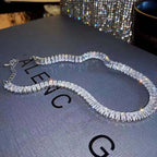 Luxury Shiny Zircon Square Choker Necklace for Women – Exquisite Crystal Jewelry Gift for Weddings, Parties & Daily Wear