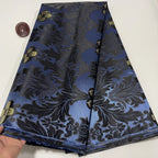 African Damask Lace Fabric (2.5 or 5 Yards) – Thick Jacquard Brocade for Aso Oke, Headwrap & Bridal Dresses