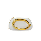 Elariah Structured PU Leather Clutch Bag with Metal Handle – Women’s Evening Crossbody & Handheld Party Purse