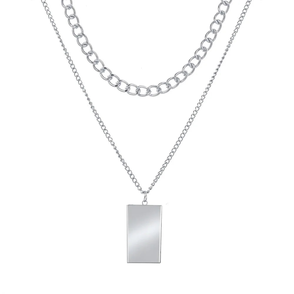 Stainless Steel Thick Chain Necklace – Unisex Punk Choker Jewelry for Women & Men