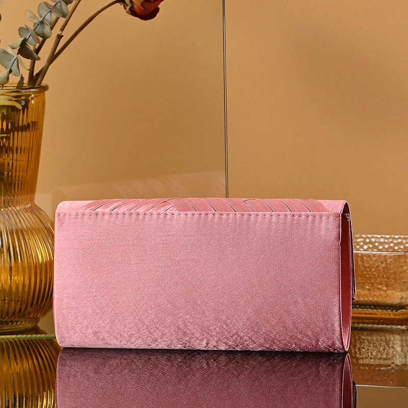 Women's Envelope Evening Clutch Bag - Hard Shell Party Handbag with Criss-Cross Design | Elariah