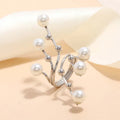 Bague géométrique vintage à double couche en perles blanches – Bague imposante pour femme