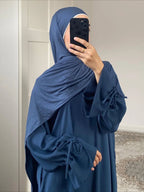 Elariah Women's Modest Maxi Kaftan Dress with Bow Detail & Pockets | Long Sleeve Islamic Abaya for Ramadan, Eid & Everyday Wear