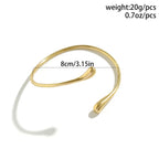 Bracelet de bras vintage géométrique en forme de goutte d'eau – Bracelet manchette ajustable pour femme