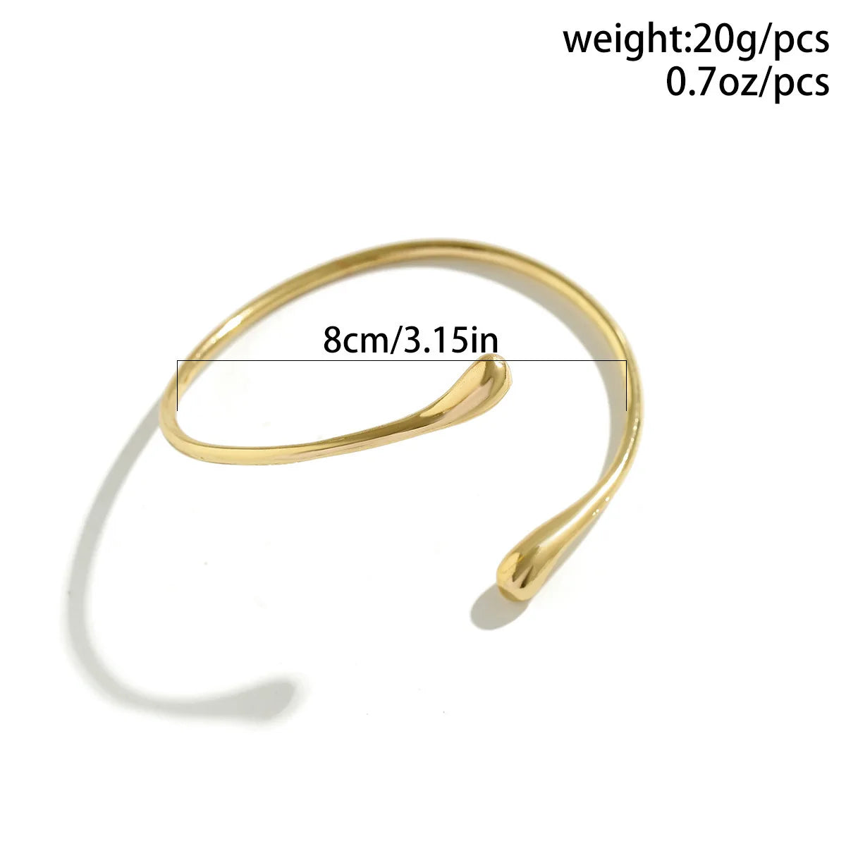 Bracelet de bras vintage géométrique en forme de goutte d'eau – Bracelet manchette ajustable pour femme