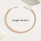 Elariah Rose Gold Plated Twisted Necklace & Bracelet Jewelry Set with Crystal Glass Accents – Elegant Party Gift for Women