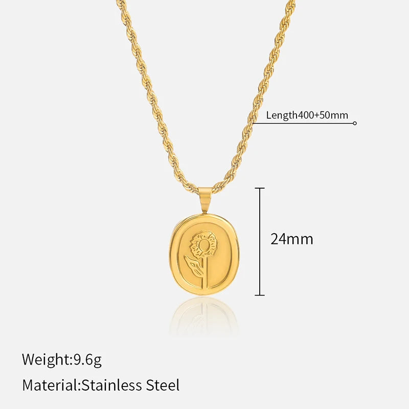 French Vintage Star & Moon Necklace – 316L Stainless Steel Celestial Pendant Chain (Unisex, Gold Tone) | ELARIAH
