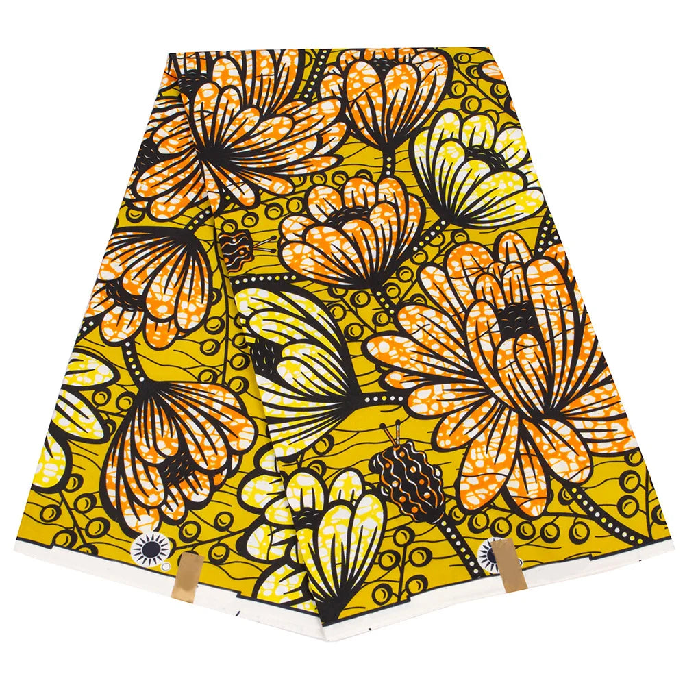 Elariah Ankara Wax Print Fabric – 6 Yards African Batik Polyester Material for Dresses, Sewing & Occasion Wear