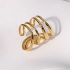 Elariah 14K Gold Plated Stainless Steel Geometric Cocktail Ring – Bold Statement Party Ring for Women