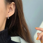 Boucles d'oreilles à tige en argent en forme de U – Bijoux de mariée et de mode géométriques vintage faits main pour femmes