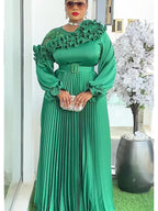 Plus Size Ankara Maxi Dress – Elegant African Dashiki Evening Gown for Weddings & Parties (L–3XL)