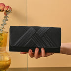 Women's Envelope Evening Clutch Bag - Hard Shell Party Handbag with Criss-Cross Design | Elariah