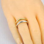 JeeMango Double Circle Stainless Steel Ring for Women – 18K Gold Plated, Waterproof, Trendy Fashion Jewelry