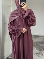 Elariah Women's Modest Maxi Kaftan Dress with Bow Detail & Pockets | Long Sleeve Islamic Abaya for Ramadan, Eid & Everyday Wear