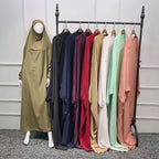 Elariah Women's Hooded Prayer Abaya with Long Khimar Hijab | Modest Islamic Prayer Garment | Loose Fit Nida Fabric