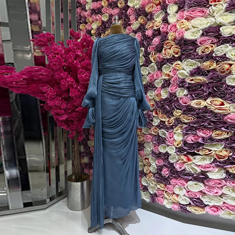 Robe maxi caftan soyeuse et modeste Elariah pour femmes – Abaya musulmane à manches longues, Jalabiya, tenue décontractée et de soirée