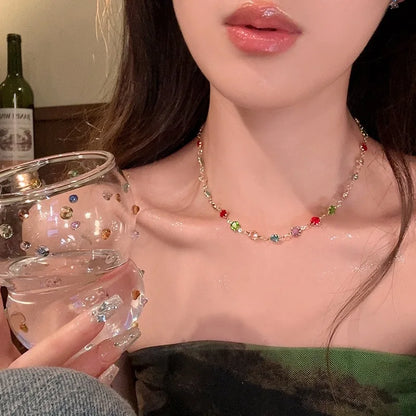 Luxury Shiny Zircon Square Choker Necklace for Women – Exquisite Crystal Jewelry Gift for Weddings, Parties & Daily Wear