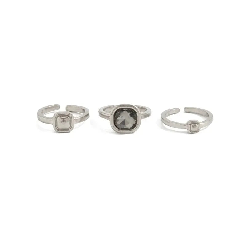 Minimalist Rhinestone Open Ring for Women – Adjustable Gold Plated Geometric Fashion Ring