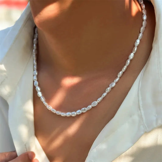 Vintage Elegant Pearl Choker Necklace for Women – Imitation Tear-Drop Beaded Jewelry for Weddings & Parties