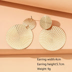 Bohemian Geometric Round Drop Earrings for Women – Trendy Metal Statement Earrings for Wedding, Party & Everyday Style