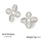 Boucles d'oreilles à tige Unift vintage en forme de fleur pour femme – Bijou bohème tendance en acier inoxydable plaqué or 14 carats