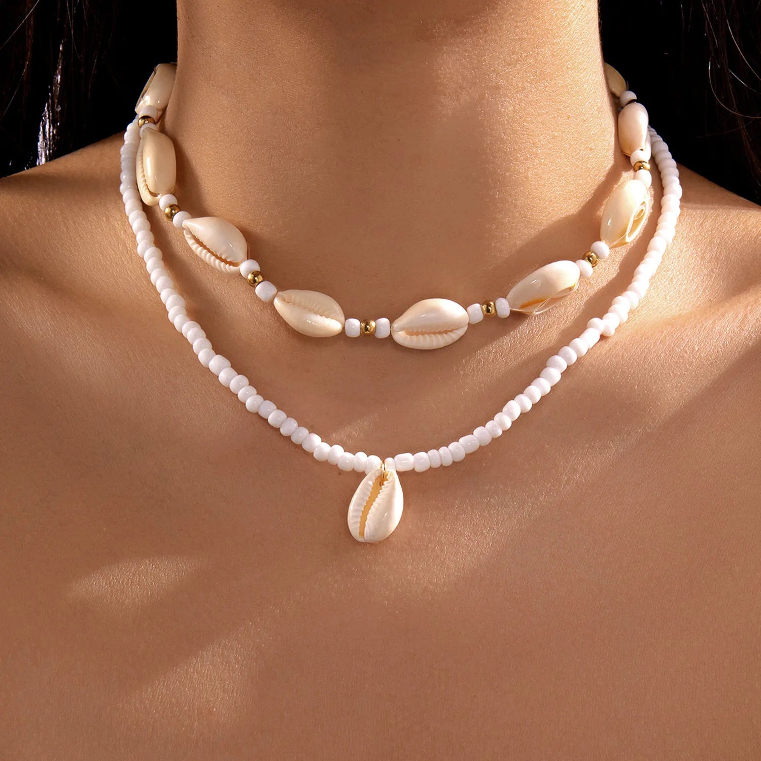 Bohemian Beach Shell Necklace – Seashell & Starfish Pendant Choker for Women
