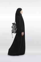 Elariah Women's Hooded Prayer Abaya with Long Khimar Hijab | Modest Islamic Prayer Garment | Loose Fit Nida Fabric