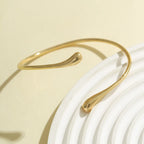 Bracelet de bras vintage géométrique en forme de goutte d'eau – Bracelet manchette ajustable pour femme