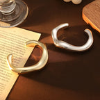 Irregular Geometric Cuff Bangle Bracelet for Women – Bold Statement Fashion Bracelet, Trendy Open Cuff Jewelry