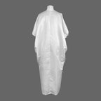 Plus Size White Printed Abaya Dress – Oversized Modest Maxi Dress with Puff Sleeves, Elegant Spring Summer Islamic Wear