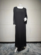 Elegant Pleated Kaftan Abaya Dress for Women – Flare Sleeve Jalabiya | Modest Eid & Occasion Wear