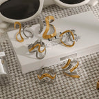 Minimalist Two-Tone Irregular Ring – 18K Gold Plated Stainless Steel Women’s Stackable Jewelry