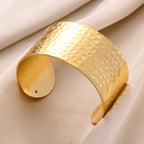 Bracelet manchette vintage irrégulier en or – Jonc ouvert en acier inoxydable pour femmes et hommes