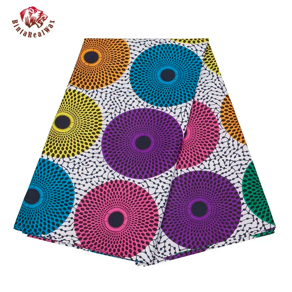 Elariah Ankara Wax Print Fabric – 6 Yards African Batik Polyester Material for Dresses, Sewing & Occasion Wear