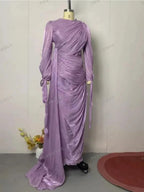 Robe maxi caftan soyeuse et modeste Elariah pour femmes – Abaya musulmane à manches longues, Jalabiya, tenue décontractée et de soirée