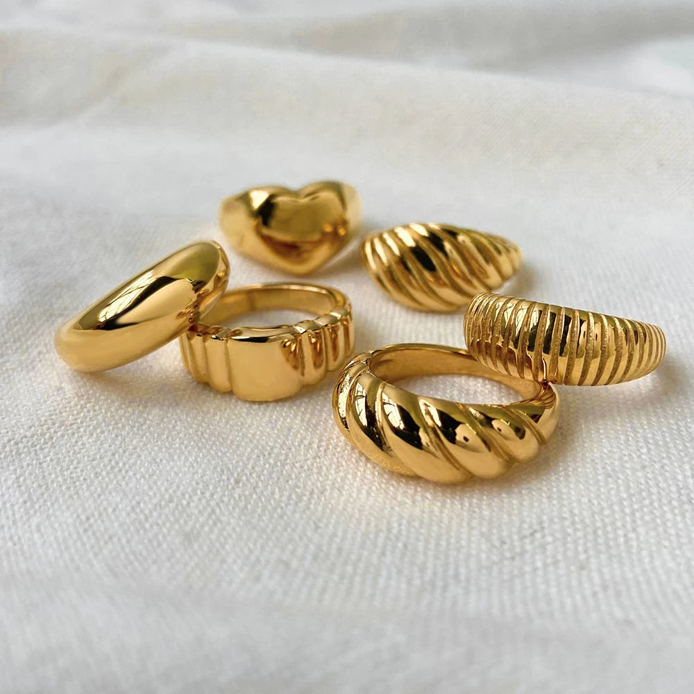 316L Stainless Steel Fashion Ring – Durable, Non-Fading Band for Women