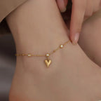 Gold Stainless Steel Cuban Curb Chain Anklet for Women – Adjustable Trendy Beach Anklet Bracelet