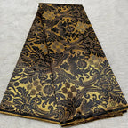 African Damask Lace Fabric (2.5 or 5 Yards) – Thick Jacquard Brocade for Aso Oke, Headwrap & Bridal Dresses