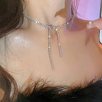 Luxury Shiny Zircon Square Choker Necklace for Women – Exquisite Crystal Jewelry Gift for Weddings, Parties & Daily Wear