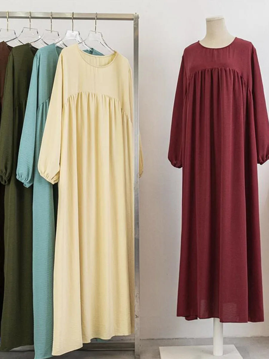 Elariah Luxury Modest Abaya Dress – Solid Color Dubai Kaftan Robe for Women | Elegant Islamic Ramadan & Occasion Wear