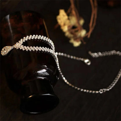 Luxurious Crystal Water Drop Necklace & Earrings Set – Elegant Bridal & Party Jewelry