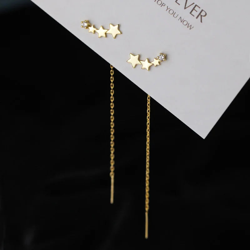 Elegant Pearl Long Tassel Drop Earrings – Fashion Metal Chain Jewelry for Women